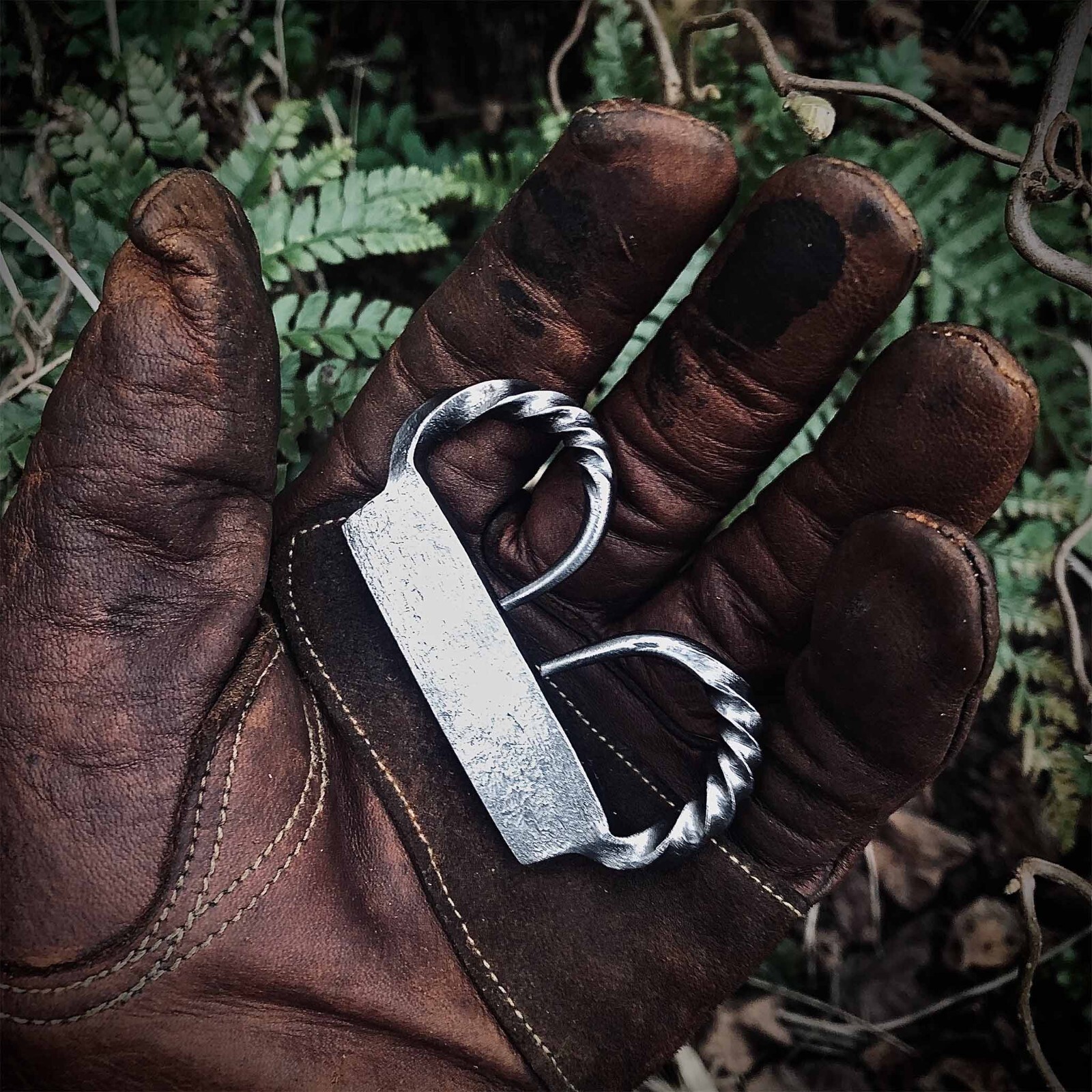 Flint and Steel Fire Starter, Hand forged Carbon Striker, Bushcraft, Camping