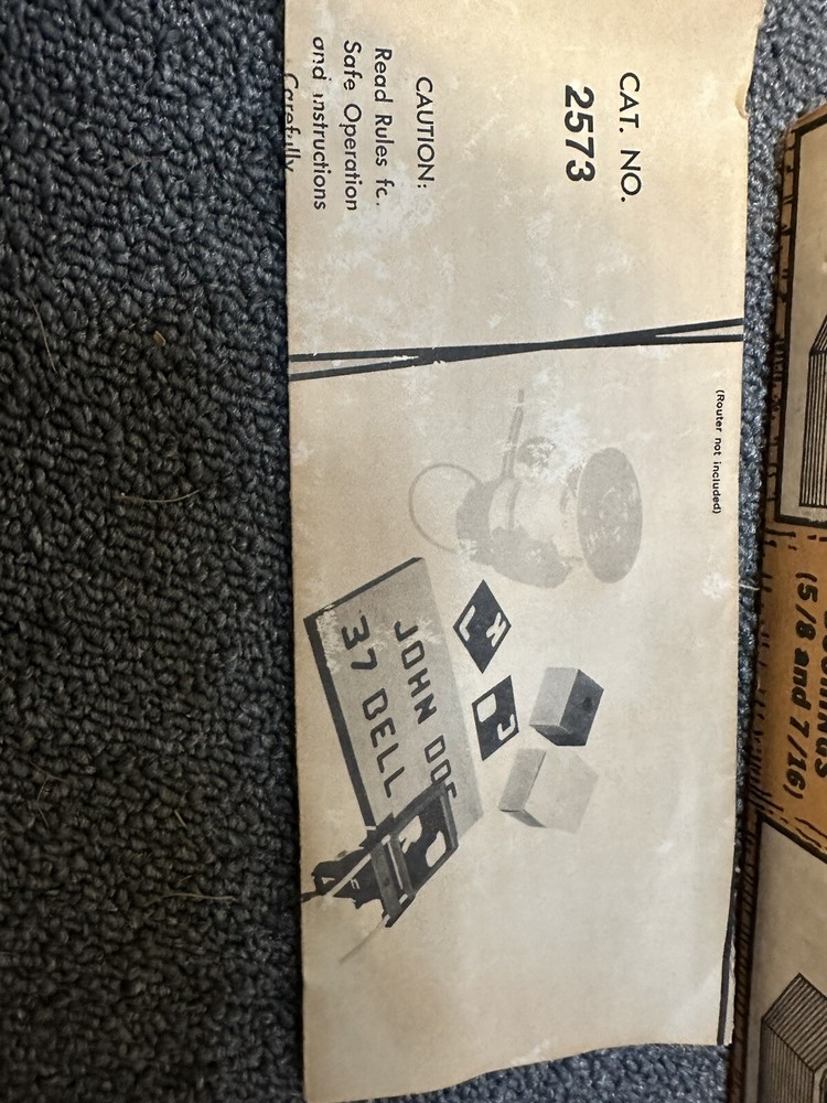 Craftsman Router Template Set Model 92573