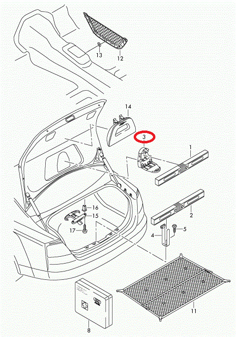 Audi A8 D4 Warning Triangle Bracket 4H0860285