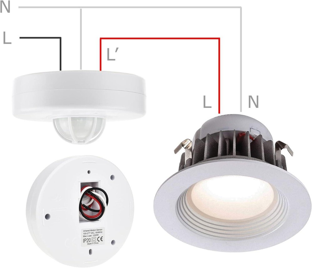 YCA1001 Ceiling Mount PIR Motion Sensor Light Switch, 360 Occupancy Sensor Lamp