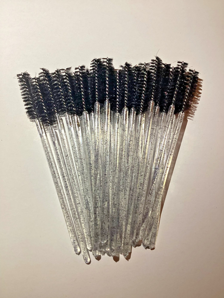 Mascara Wands, Disposable, Black Glitter, 50 pc