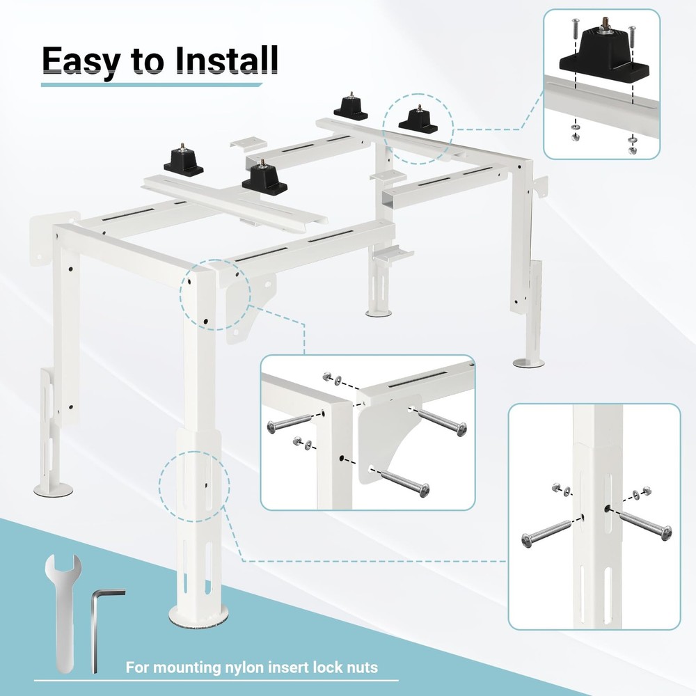 Eastrexon Mini Split Ground Stand, Adjustable AntiVibration Mini Split Stand ...