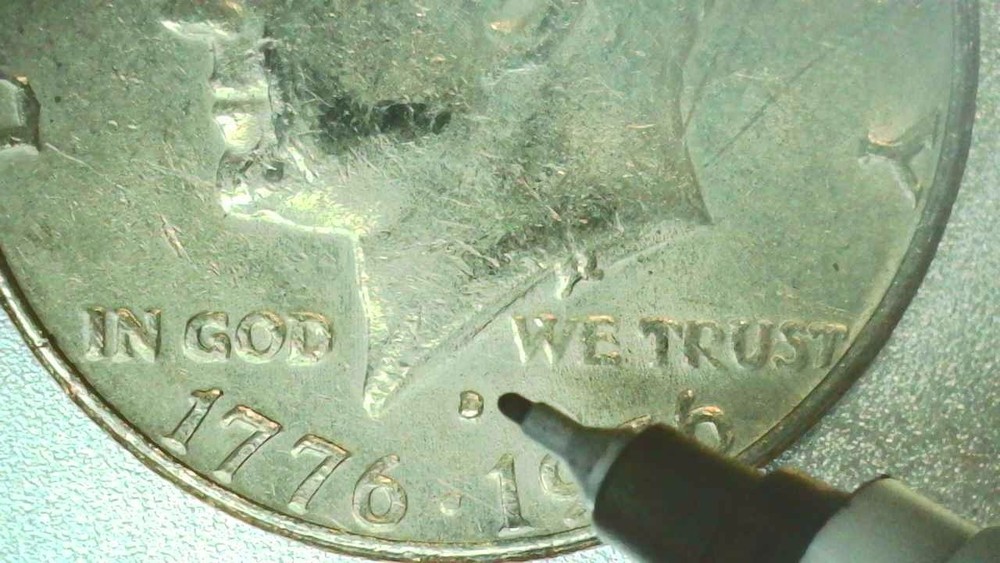 1976D Kennedy Half Dollar Error Coin - Filled "D" Mint Mark Error - 1215