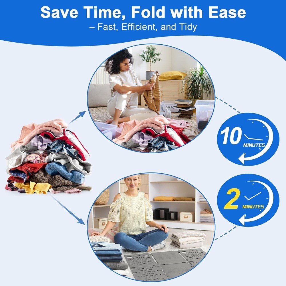 V3 Shirt Folding Board t Shirts Clothes Folder Durable Plastic Laundry folder...