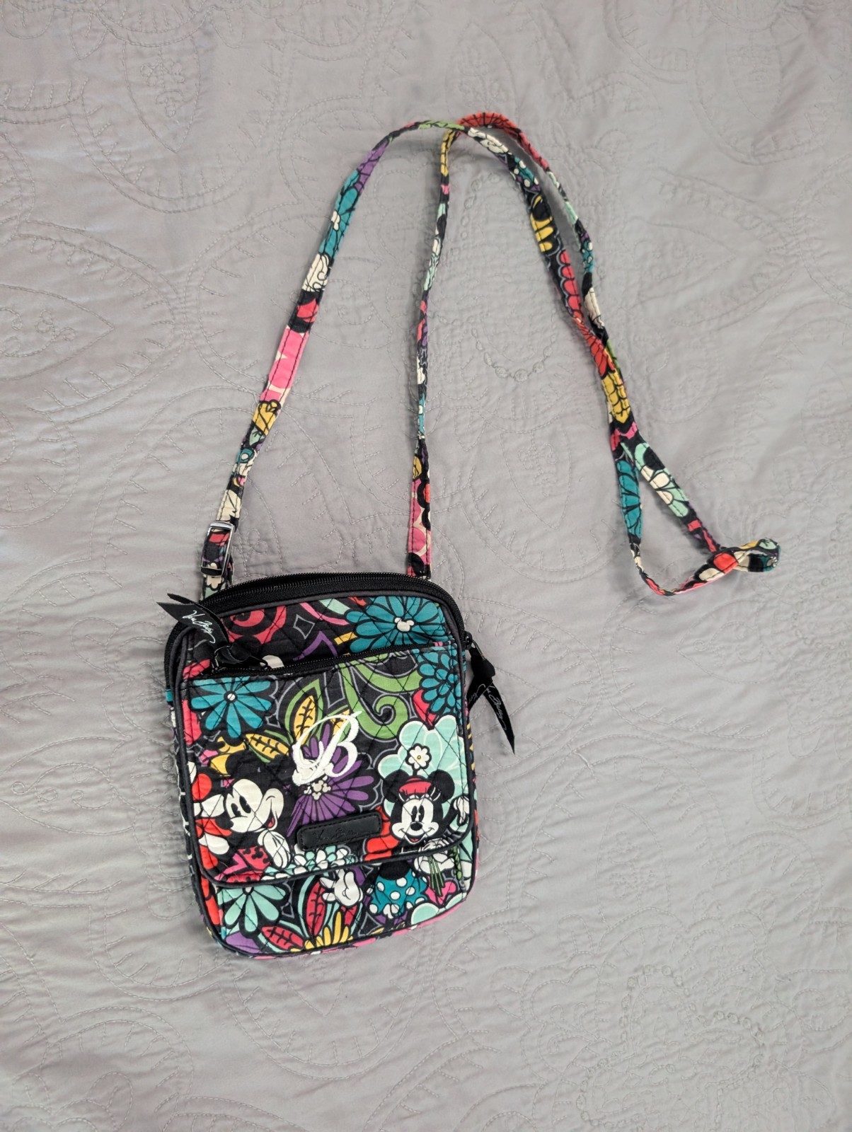 Vera Bradley Disney Parks w/Mickey Hipster Crossbody Mini Bag - Magical Blooms