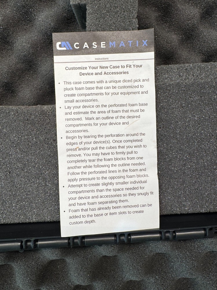 CaseMatix Black Hard Shell Protective Carry Case with Foam Insert