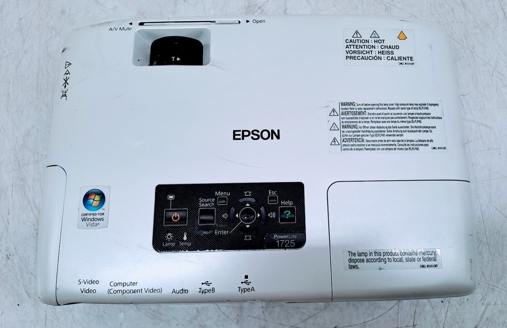 Epson LCD Projector Model: H268A (LAMP Hours 344)