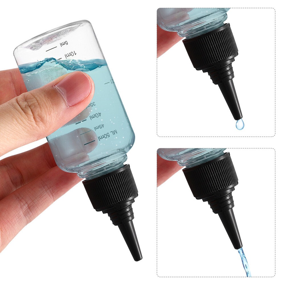 10 Pcs Empty Bottle Transparent Squeeze Applicator Paint Plastic Dispenser 50ML