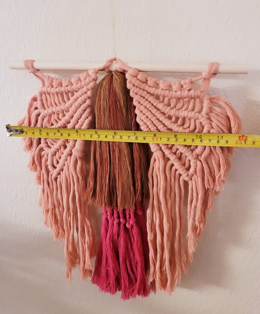 Macrame Handmade Wall Hanging Decor Crocheted Angel Doll Made From Cotton Thread