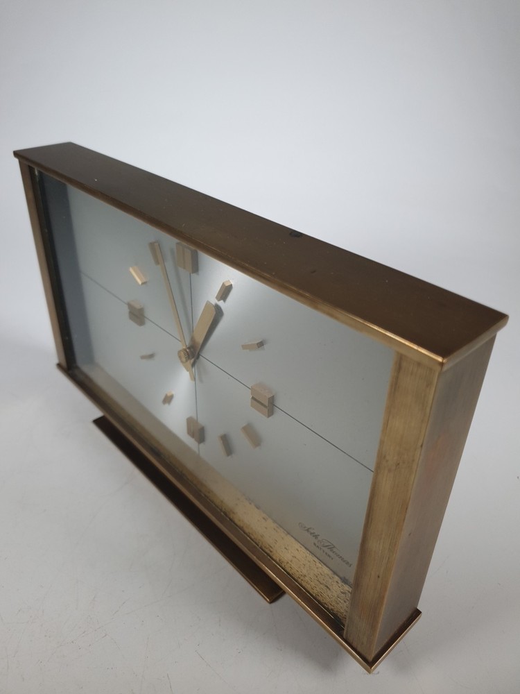 Seth Thomas quartz Brass mantel clock Collectable Heavy
