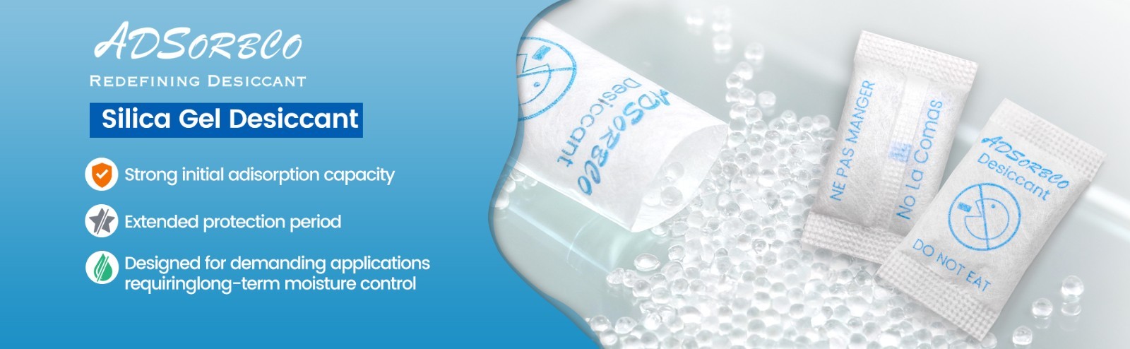 Adsorbco 3 Gram(50) Silica Gel Desiccant Packets–Mini Moisture Absorbing Packets