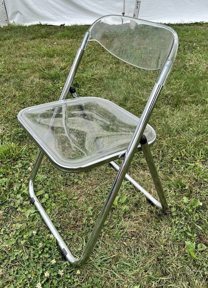 Lucite Chrome Folding Chair