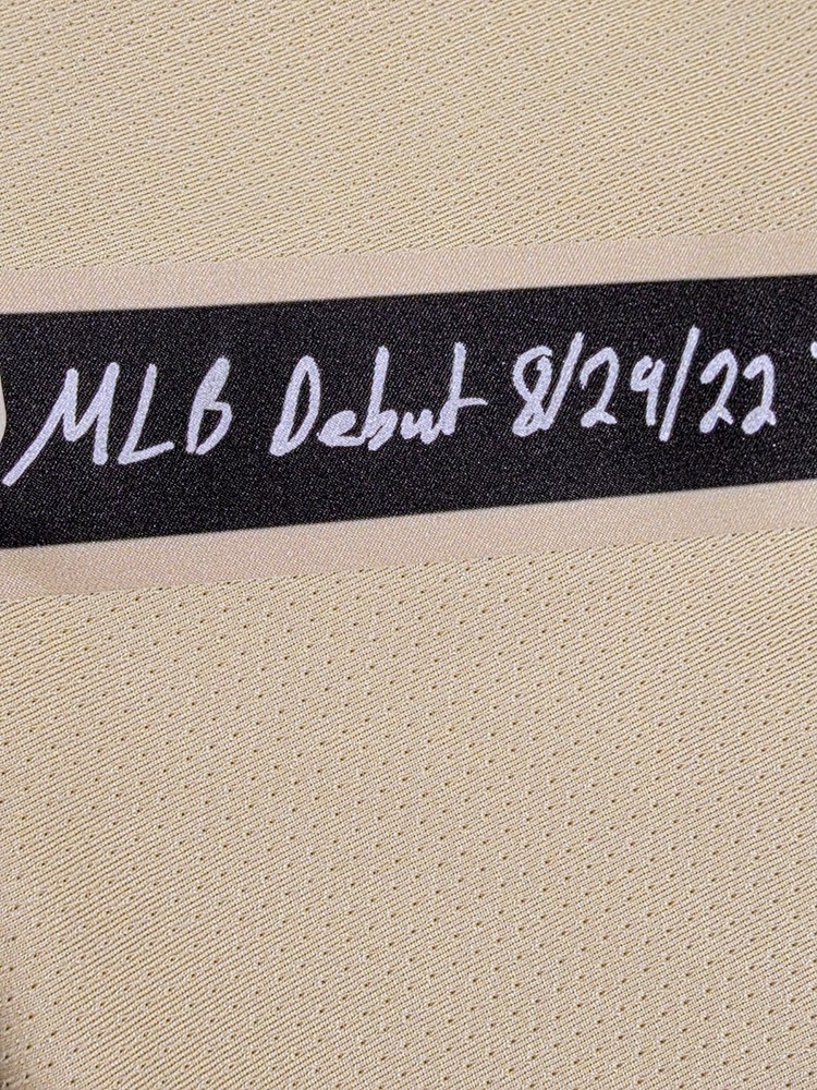 CORBIN CARROLL Under Wraps Signed Jersey Inscribed "MLB DEBUT" "NL ROY"