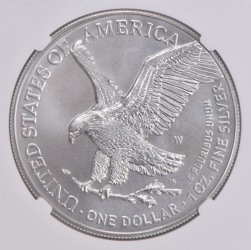 MS70 2022 W BURNISHED SILVER EAGLE NGC CLASSIC BROWN LABEL