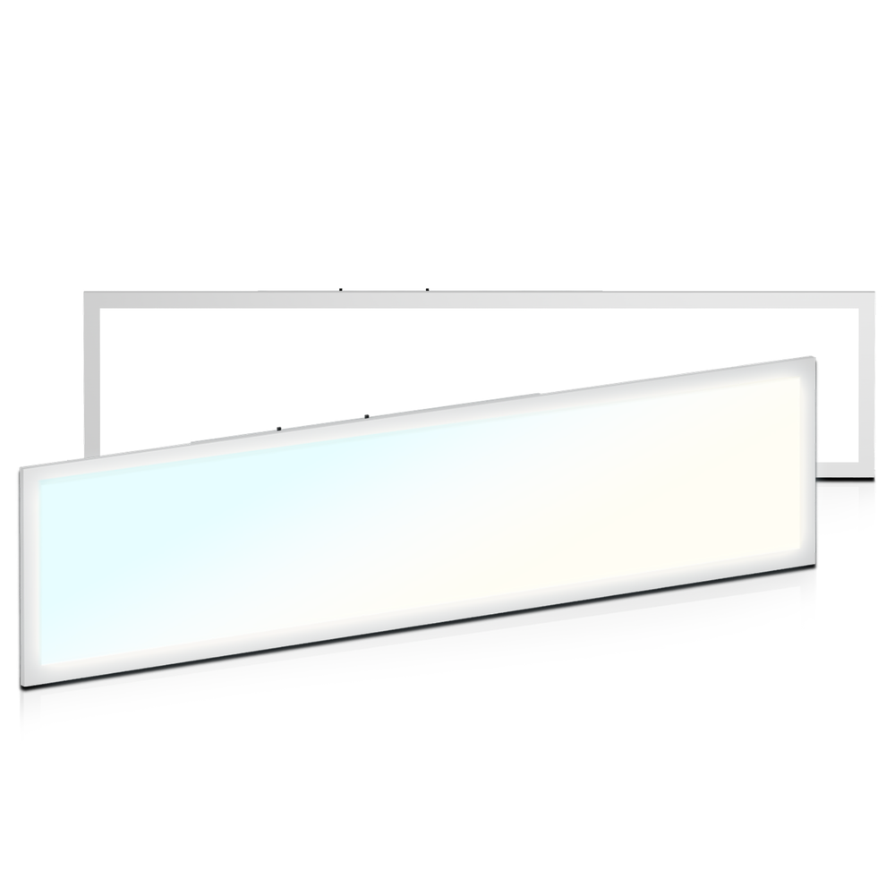 2Pcs 1x4 LED Dimmable Flat Panel Light 4000LM 5000K Drop Ceiling Troffer Fixture