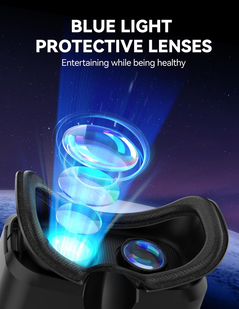 TECKNET VR Headset for Phone with Bluetooth Controller, 4.7-7.2" VR Headsets