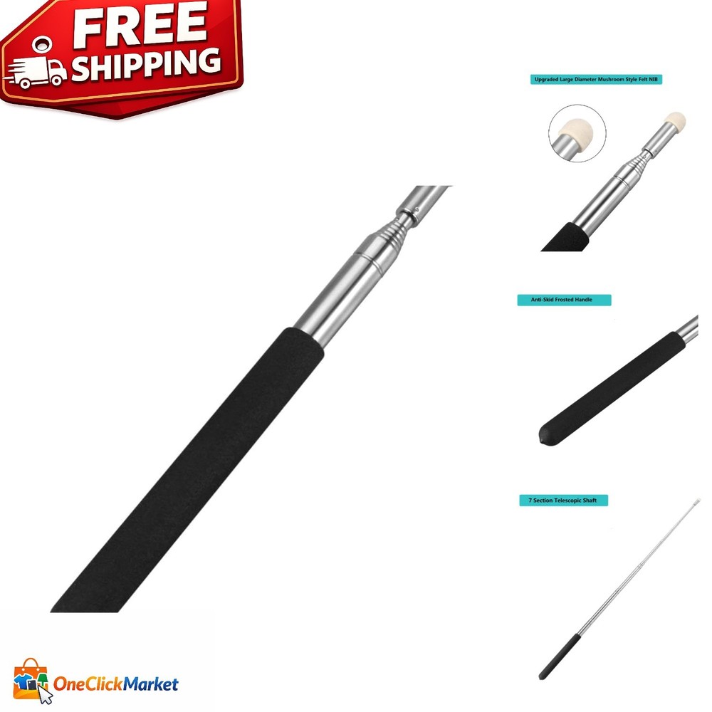 Lightweight 39-Inch Telescopic Pointer with Soft Felt Tip for Easy Teaching