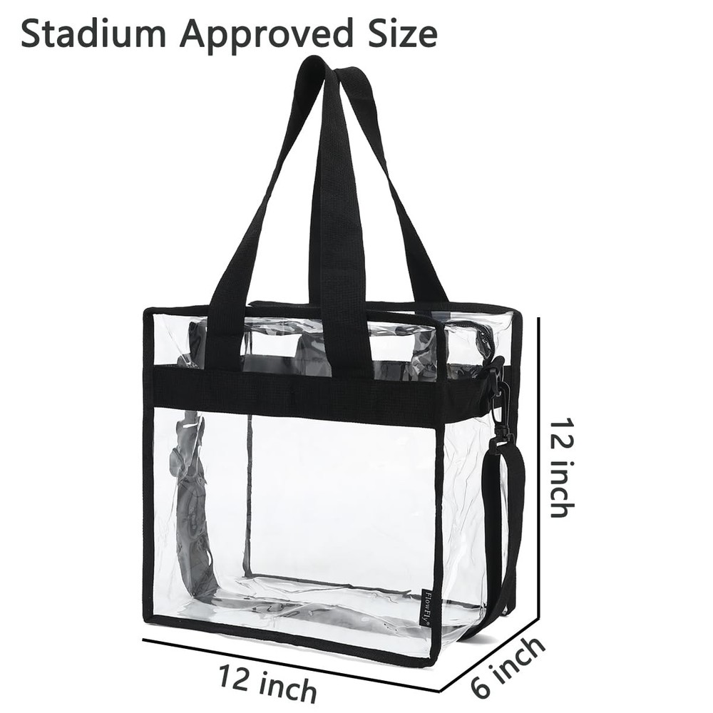 Lunch Bag Small Clear Work See through Plastic Box Adjustable Strap Bag Reusable