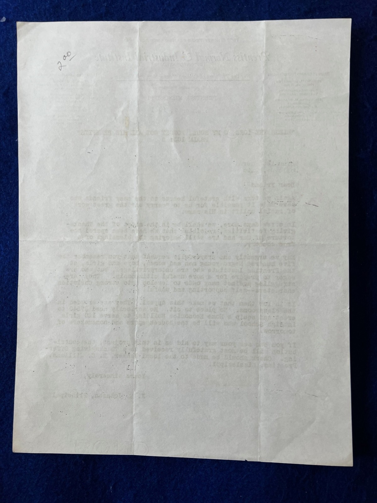 1941 African American Colored School Letter George Washington Carver Tuskegee