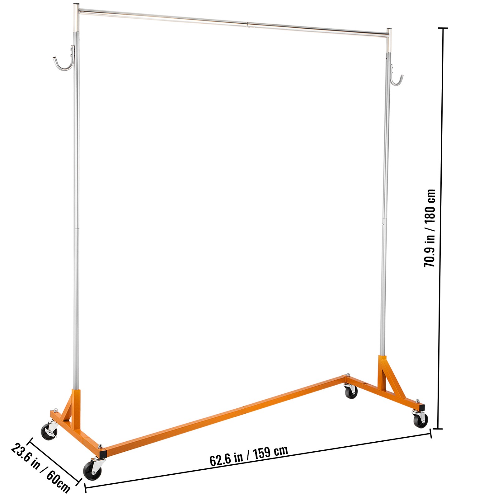 VEVOR Z-Truck Clothing Rack Rolling Garment Z Rack Lockable Casters Heavy-duty