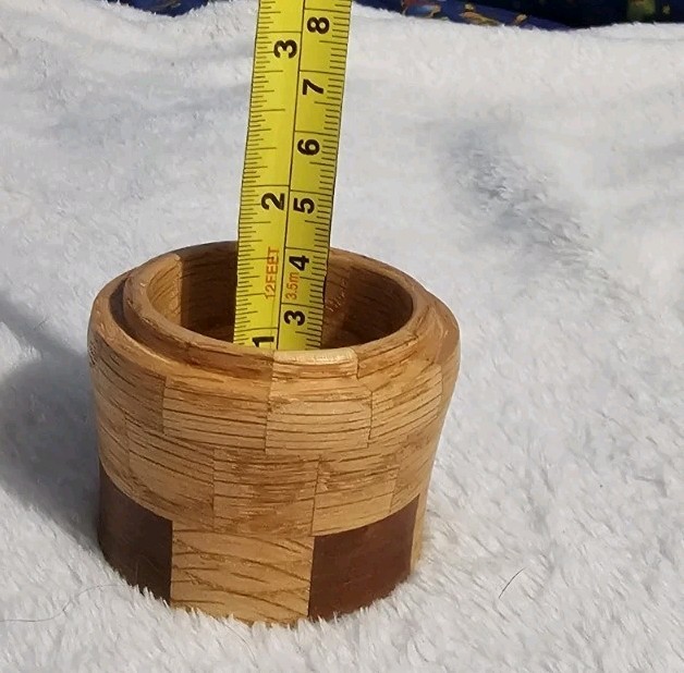 Vintage Hand-turned Segmented Wood Lidded Container
