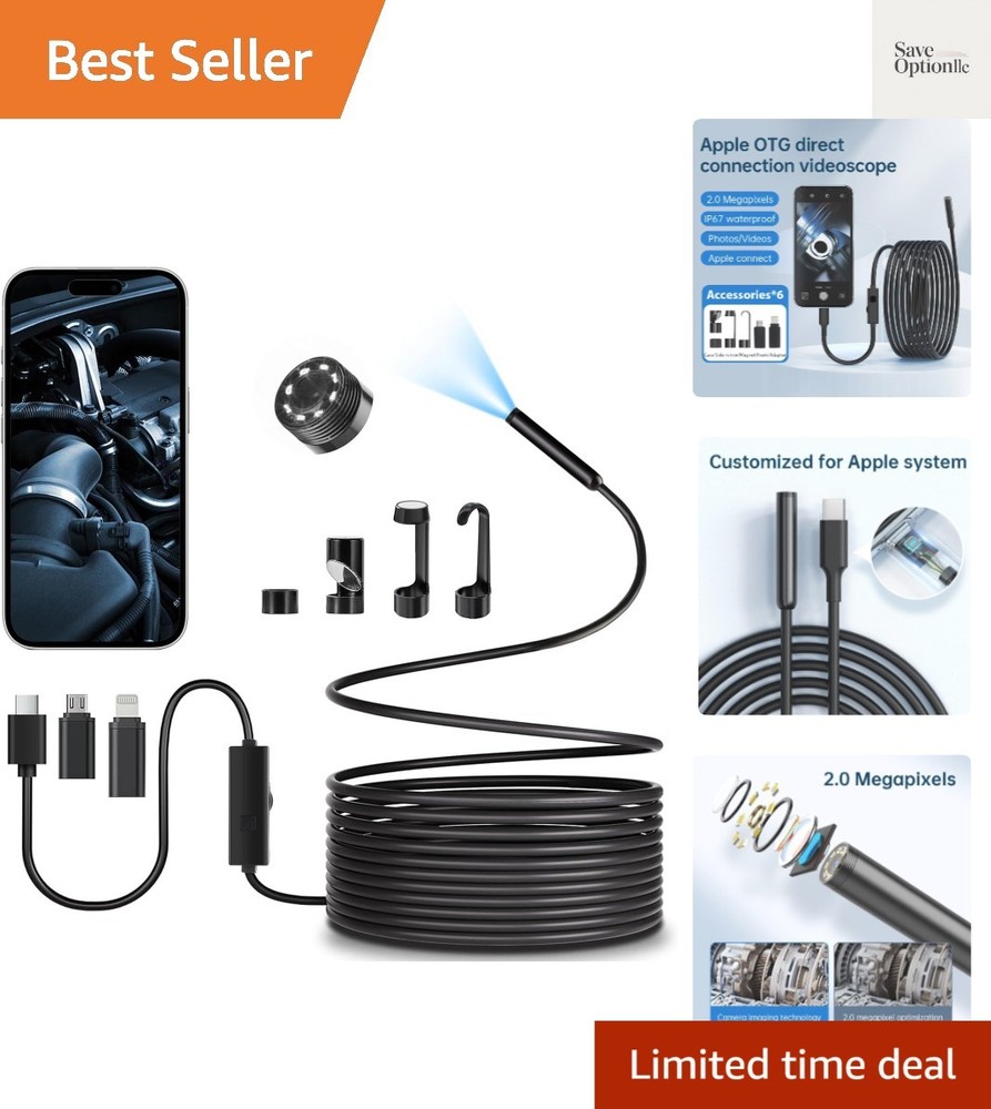 Endoscope Camera with Light, 1920P HD borescope Camera, Waterproof Snake,16.4...