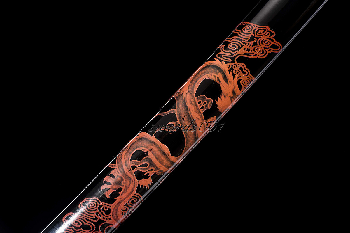 Handmade Black Blade Japanese Samurai Katana Sword 1095 High Carbon Steel Sharp