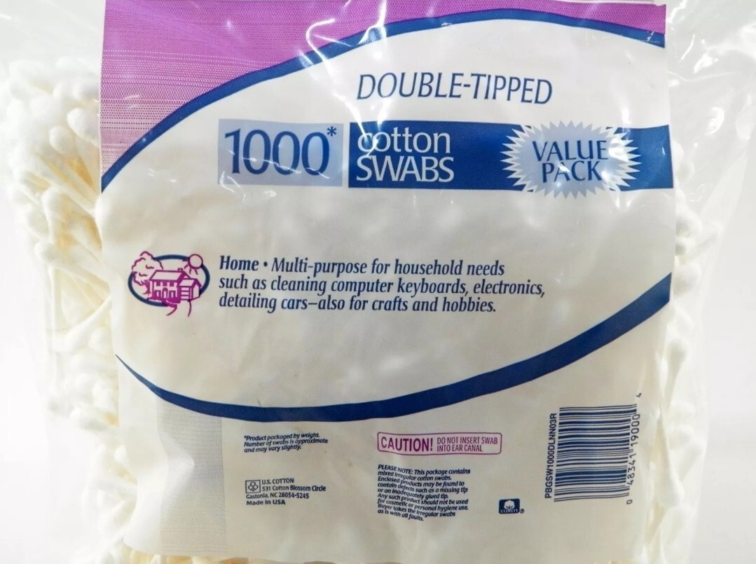 Q Tips Cotton Swab Double Tipped 1000 Count Manicure Pedicure Cleaning Detailing