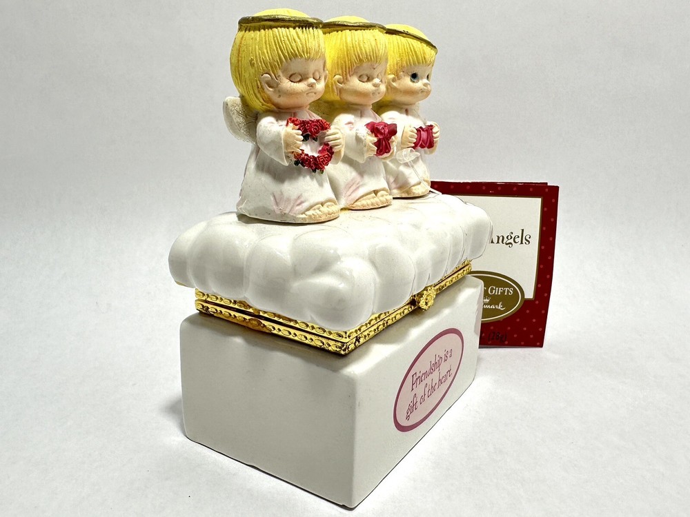 Hallmark Three Angels Hinged Trinket Box Empty