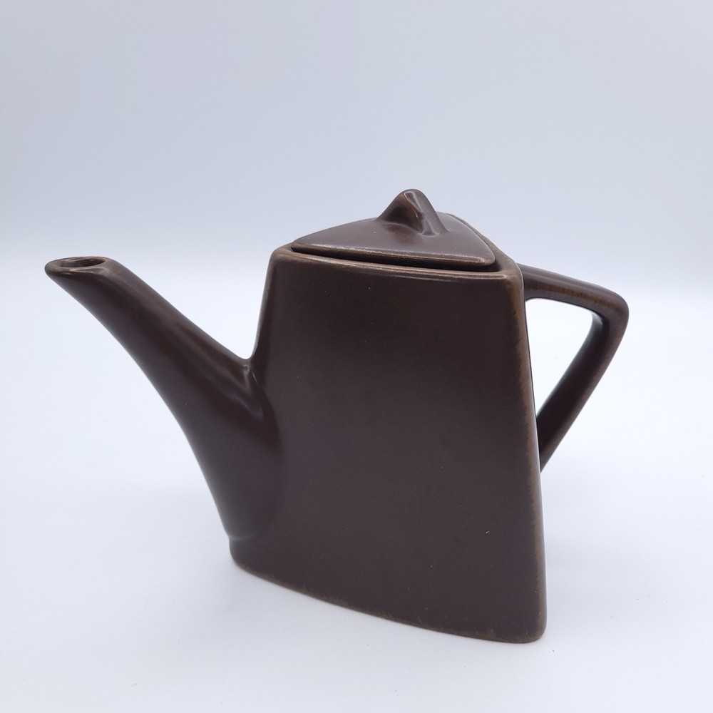 Tea Pot with Lid Designpac Dark Brown Triangular Teapot MCM Retro Asian
