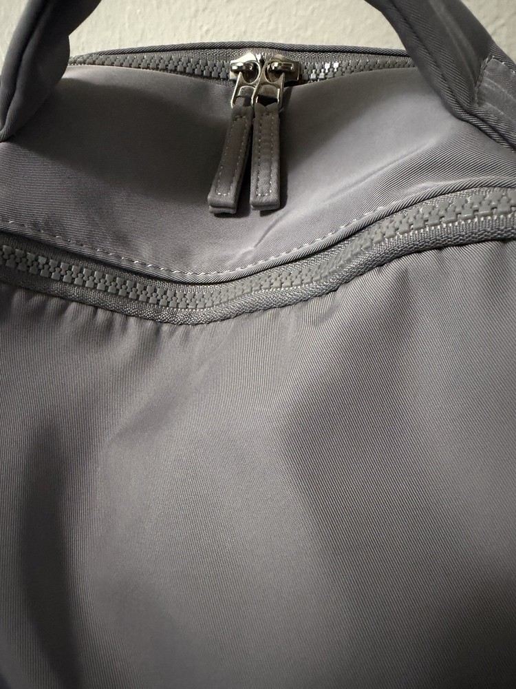 Gray Nylon Laptop Backpack with Zipper Closure, Adjustable Straps, 4 Pockets