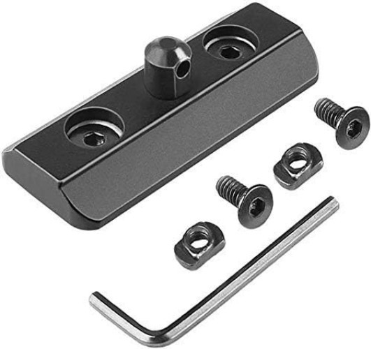 Black Anodized M-Rail Bipod Adapter with Extra Screws for Reliable Performance
