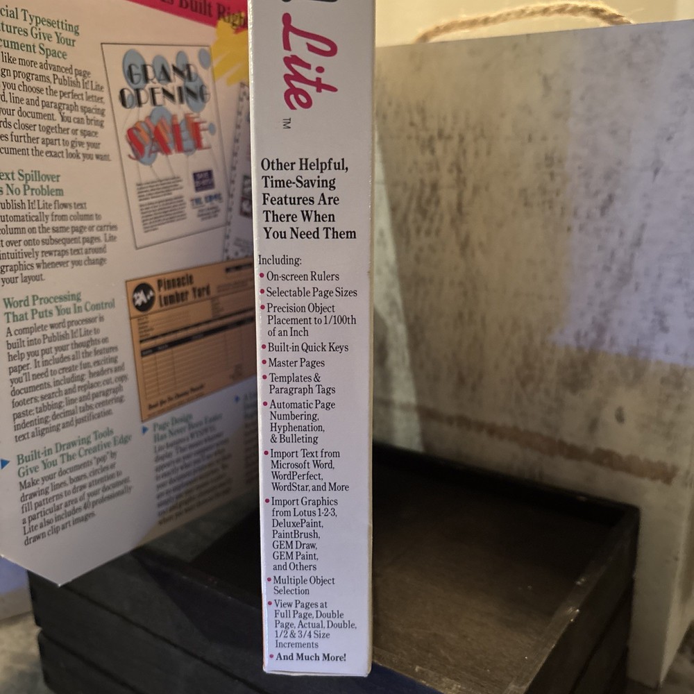 TIMEWORKS PUBLISH IT Lite 2 PC SOFTWARE Big Box Complete 1991 desktop vintage