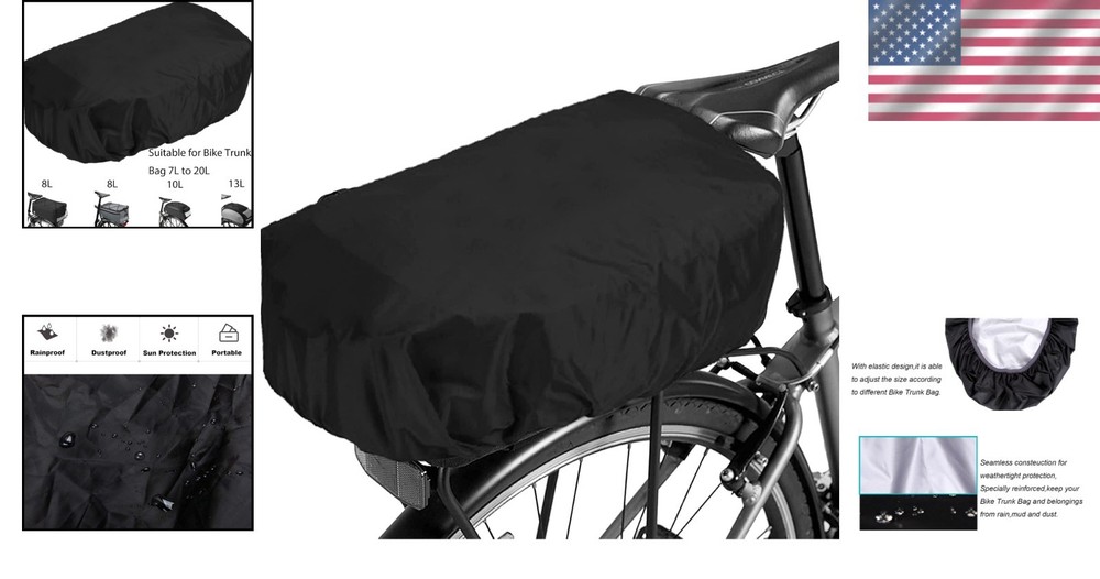 Waterproof Bicycle Rear Rack Rain Cover - Adjustable & Compact 20L