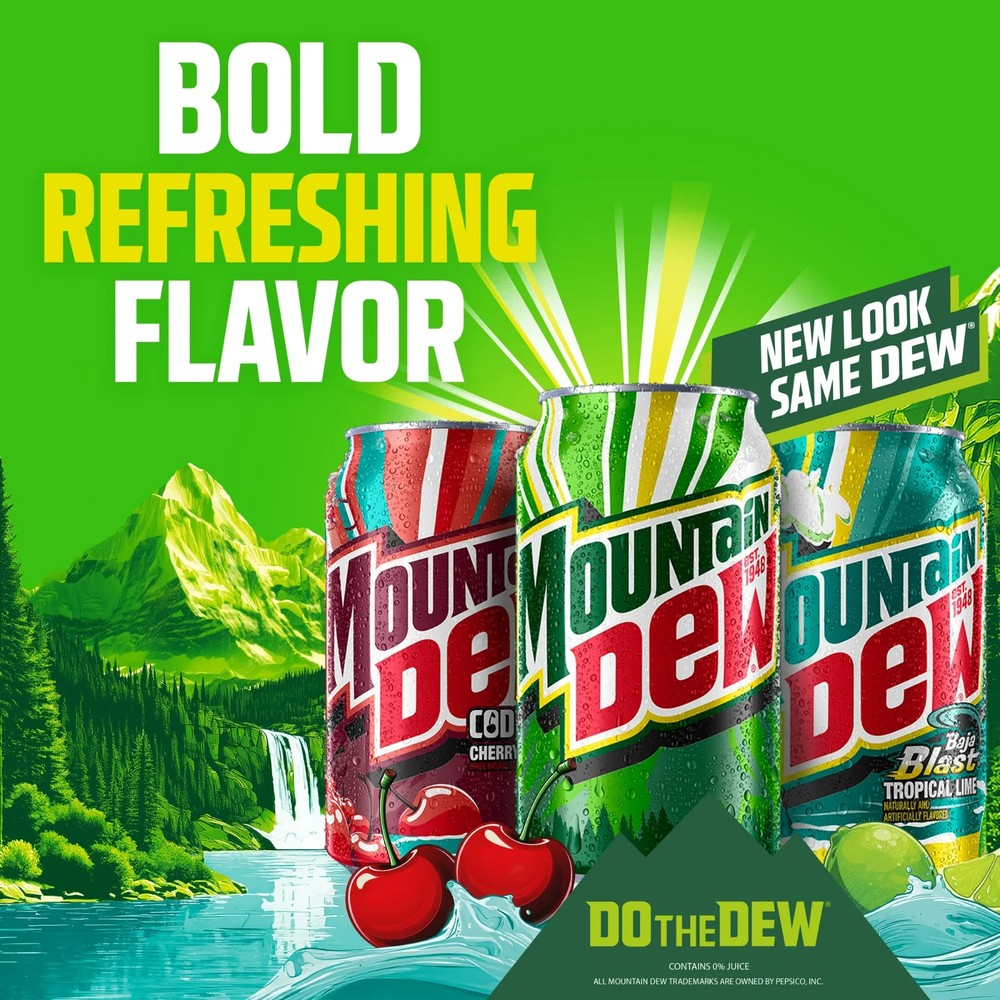 Mountain Dew Code Red Cherry Flavored Soda Pop 12 fl oz 12 Pack Cans
