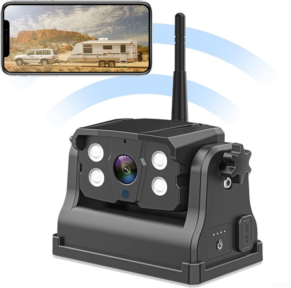 WiFi Backup Camera Magnetic Base Battery Powered Sonix App HD For iPhone/Android