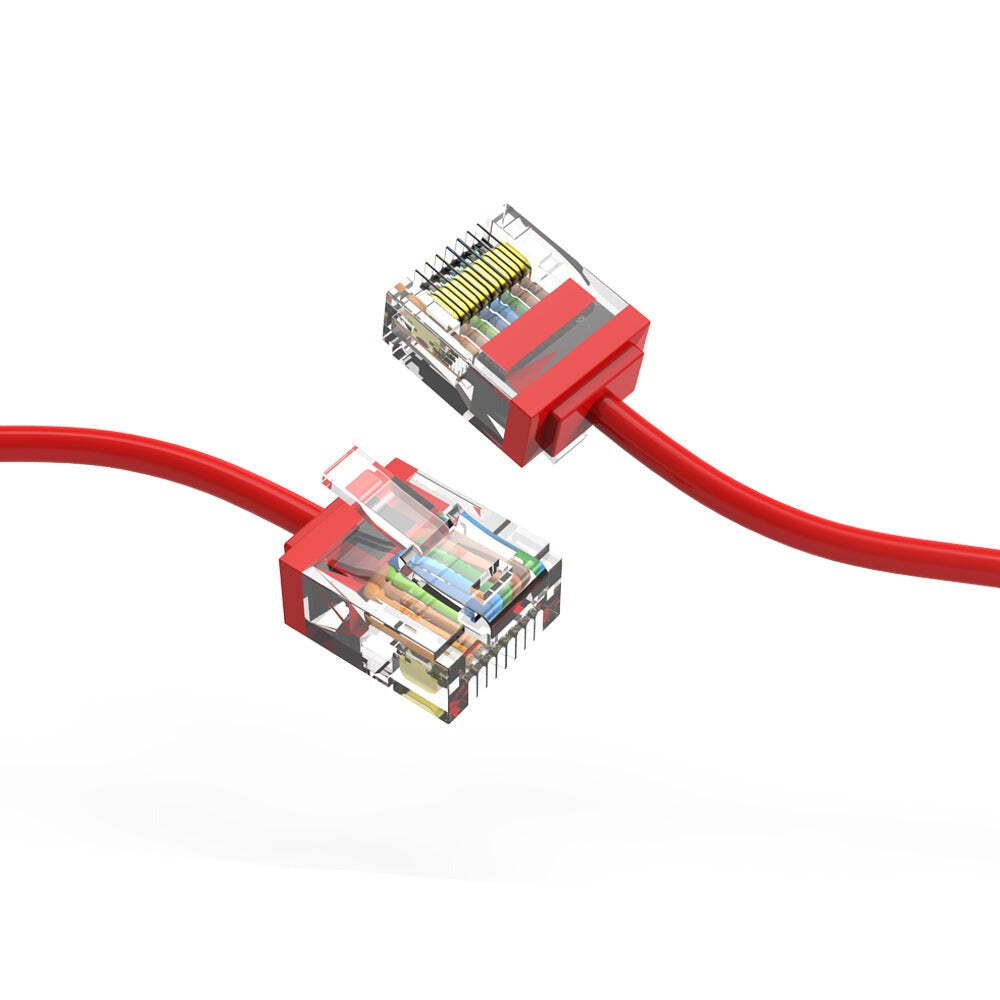 1Ft CAT6A UTP Super-Slim Ethernet Network Cable 32AWG Red