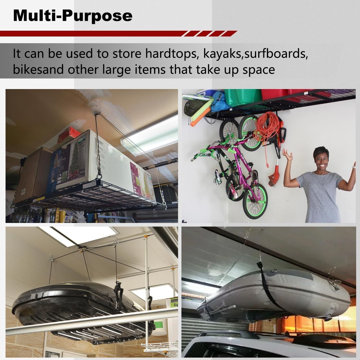 Overhead Garage Storage Lift-Heavy Duty Ceiling Mounted Garage Storage System