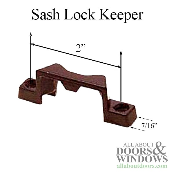 Sash Lock Keeper, 2 inch hole spacing - Bronze