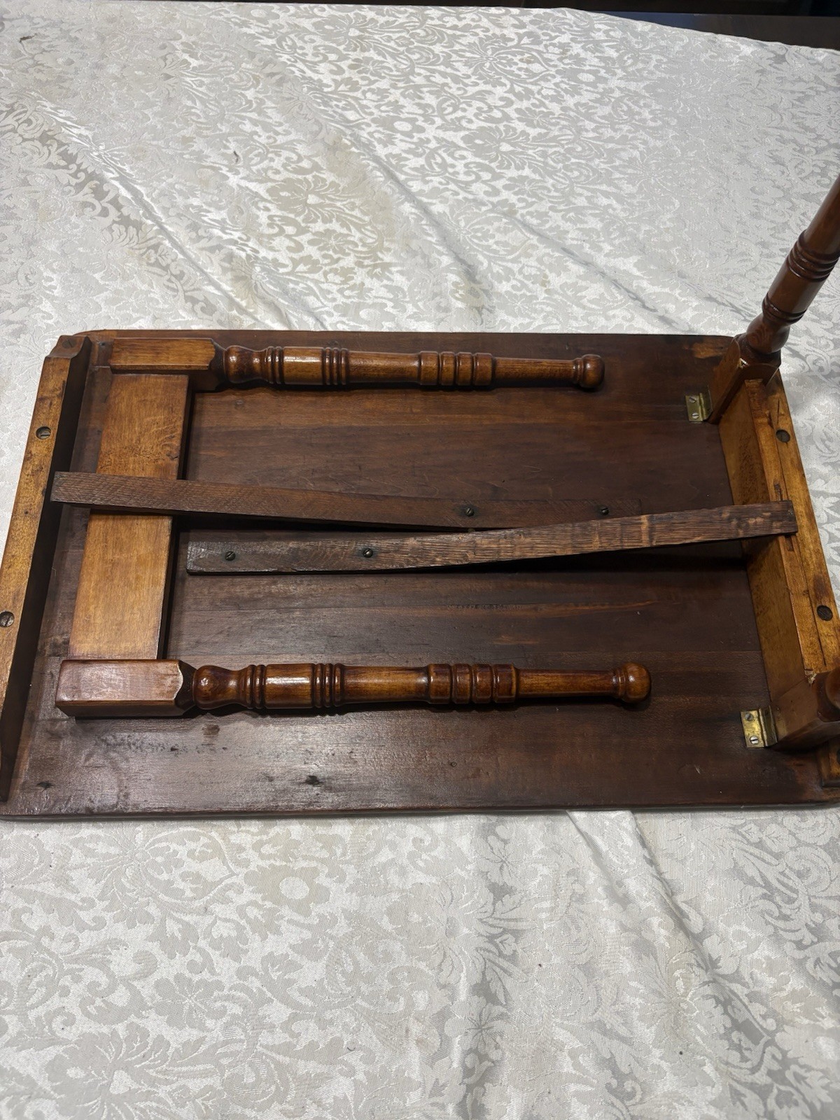 Antique Wood Childs Folding Table 24” X 16” & 16” High Solid Nice Table
