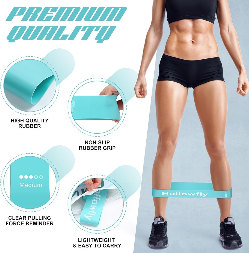 12 Pcs Latex Resistance Loop Exercise Bands for Booty Workout Stretch Exercise B