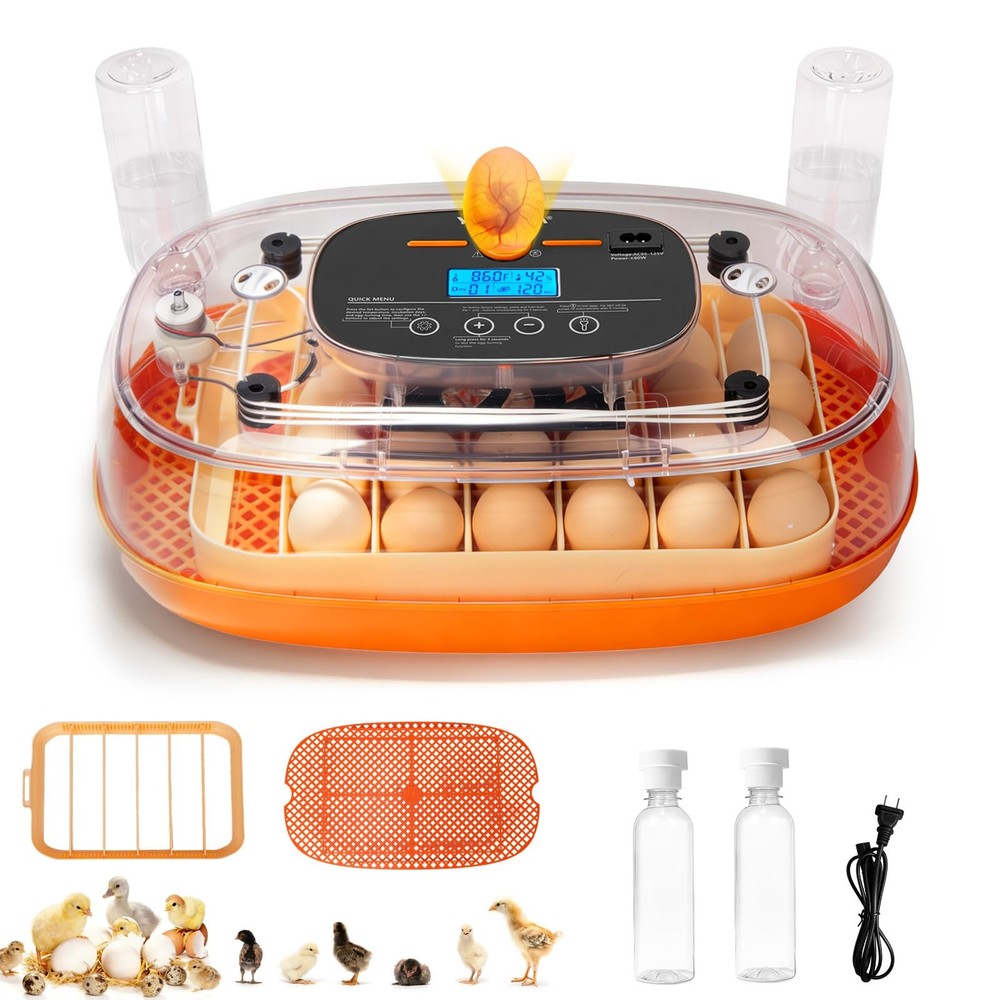 Incubators for Hatching Eggs, 24 Egg Incubator, Automatic Turner with...
