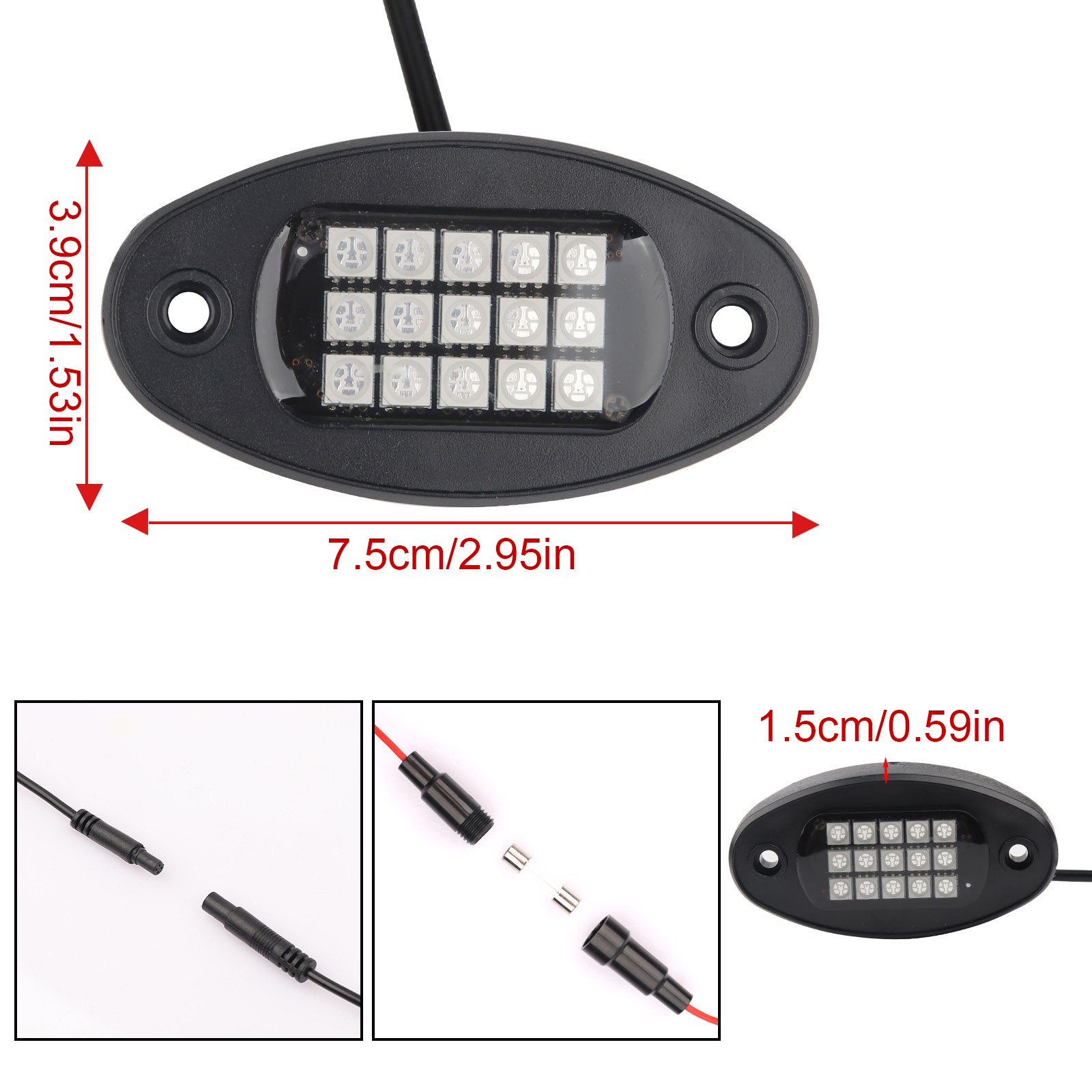 12 Pods RGB LED Rock Lights Kit Offroad Truck Underbody Neon Music Bluetooth APP