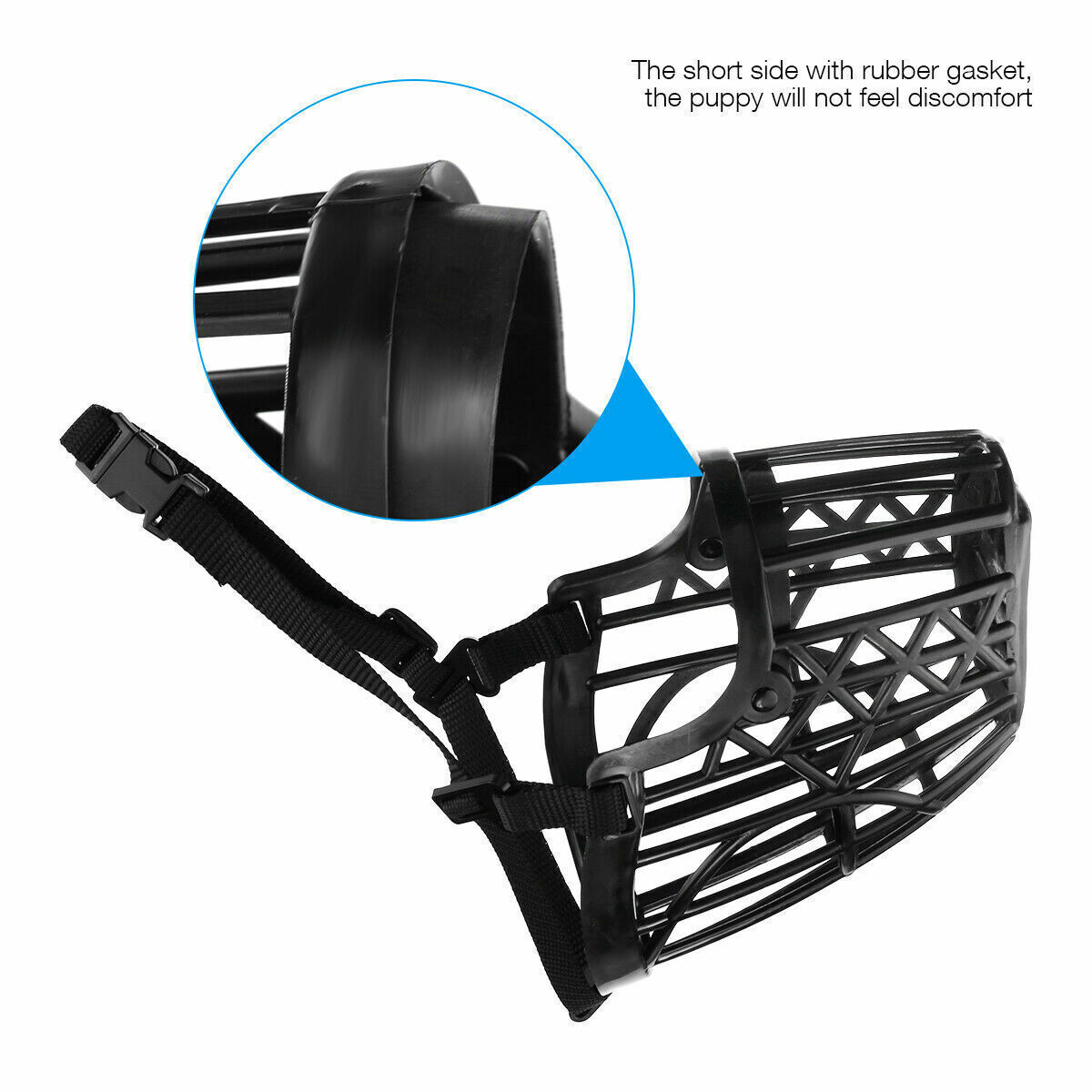 Large Pet Dog Basket Muzzle Mouth Cover Mesh Cage NoBarking Biting Chewing Black