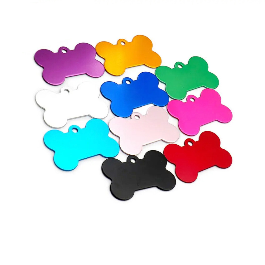 100 Pcs Random Mix Personalized Bulk Pet ID Tags Dog Cat Blank Name Disc