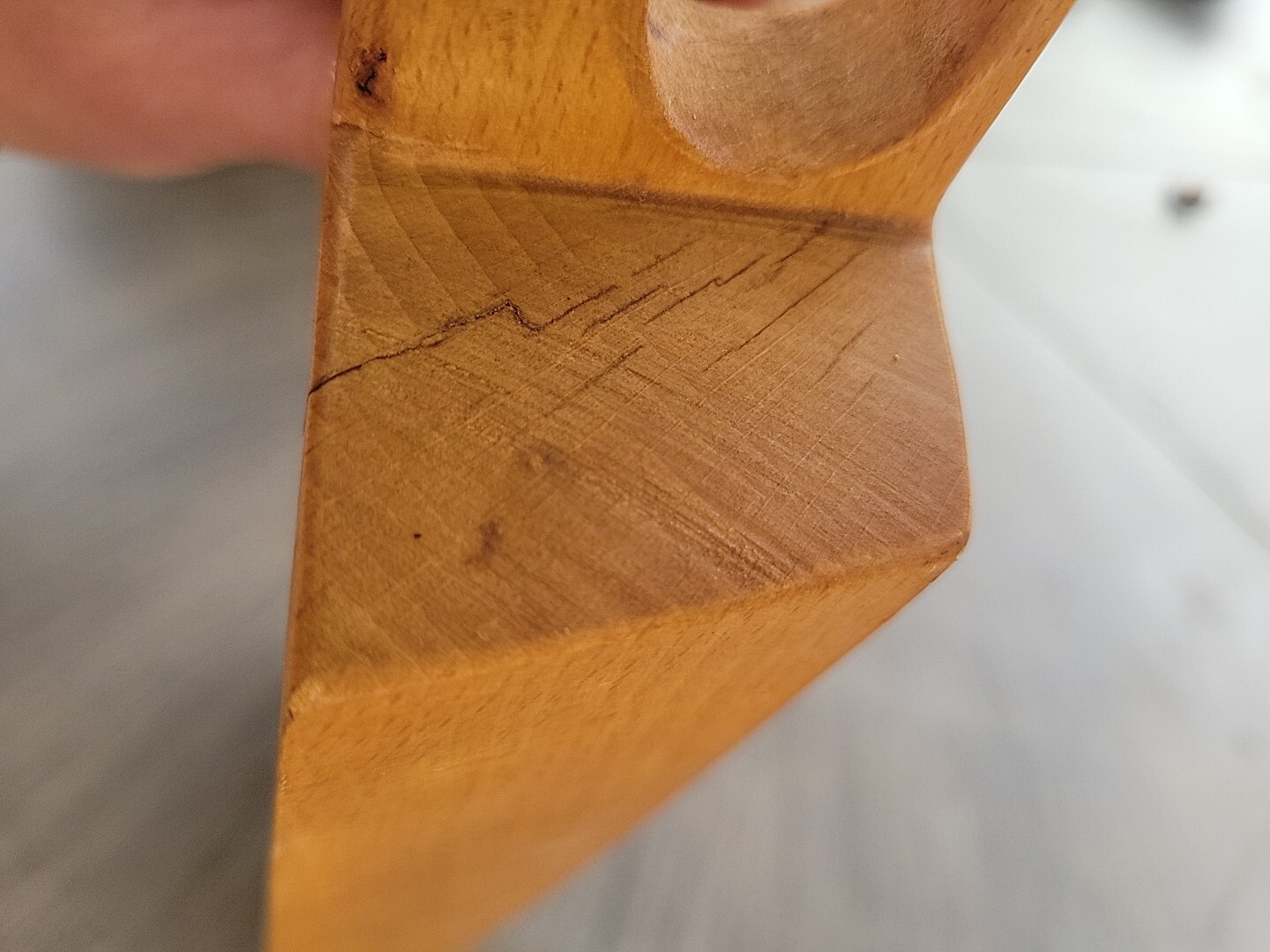 Vtg Folk Art Wooden Tole Grain Flour Scoop Painted Primitive Farm Core READ