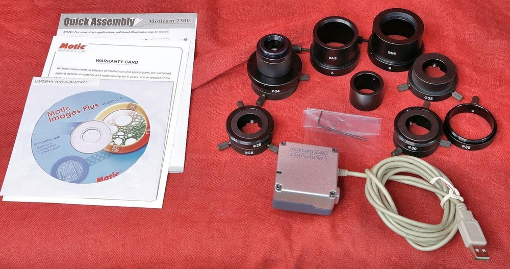 Motic Moticam 2300 3.0M Pixel, USB 2.0 Digital Microscope Camera w/ Access.