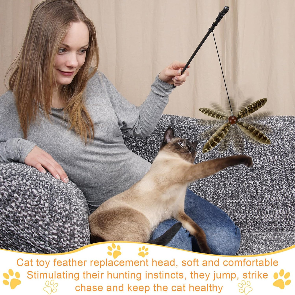 8 Pcs Cat Feather Propeller Refills Propeller Interactive Cat Toy Refills Kitten