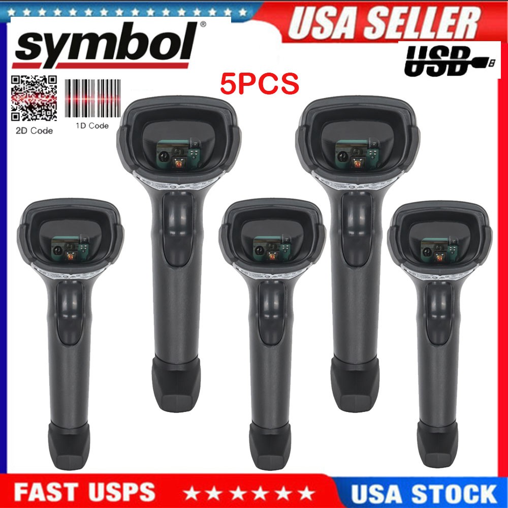 5x Symbol Motorola DS4308-SR 1D/2D Handheld Barcode Scanner USB POS Reader Kit
