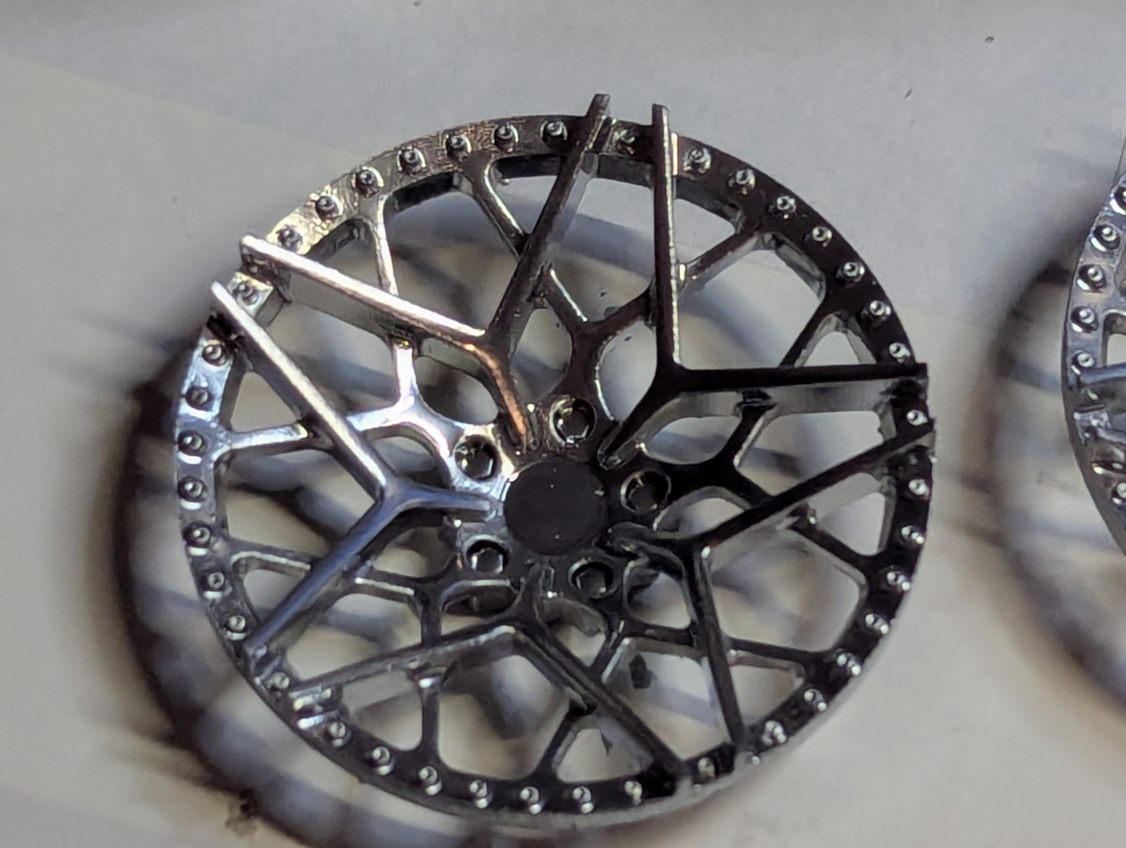 1/18 scale 3d printed tires and wheels (Chrome)